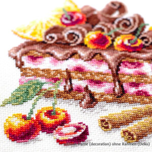 Magic Needle Zweigart Set punto croce edizione "Cherry Cake", schema di conteggio, 17x17cm