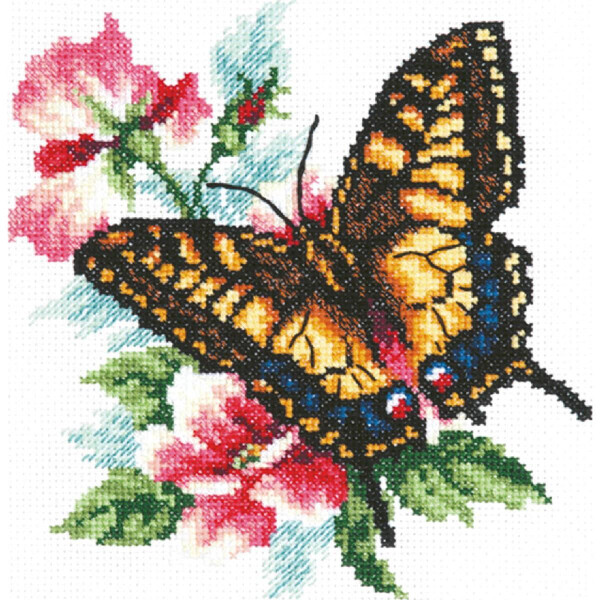Magic Needle Набор для вышивания крестом "Бабочка ласточкин хвост", счетная схема, 17х18см