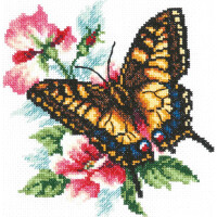Magic Needle Набор для вышивания крестом "Бабочка ласточкин хвост", счетная схема, 17х18см