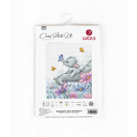 Luca-S counted cross stitch kit "Elephant with butterfly", 19x23cm, DIY