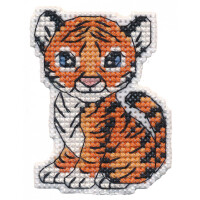 Oven counted cross stitch kit "Magnet. Tiger", 5,2x6,8cm, DIY