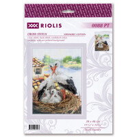 Riolis Set de point de croix "Famille de cigognes", modèle de comptage, 30x40cm