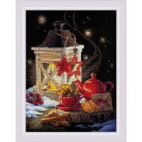 Riolis Set punto croce "Winter tea time", schema di conteggio, 18x24cm