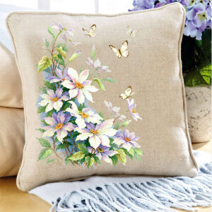 Magic Needle Zweigart Edition counted cross stitch kit "Clematis", 28x39cm, DIY