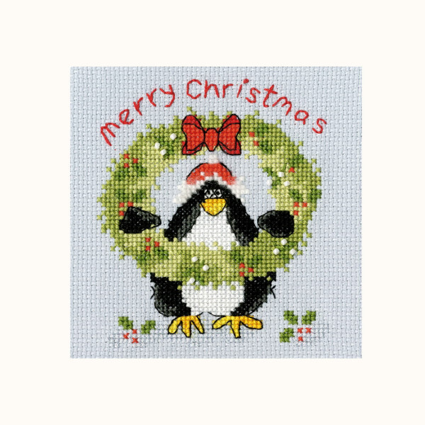 Bothy Threads  greating card counted cross stitch kit "PPP Prickly Holly", XMAS36, 10x10cm, DIY