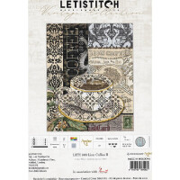 Letistitch Set de point de croix "Lion Coffee b" Count Pattern, 22x18cm