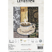 Letistitch counted cross stitch kit "Lion Coffee C" 22x18cm, DIY
