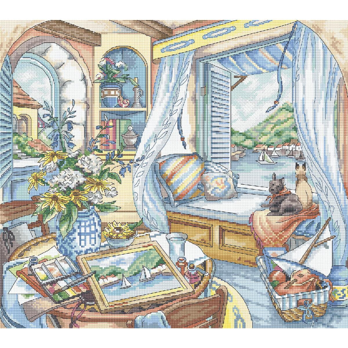 Letistitch counted cross stitch kit "Window...