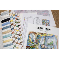 Letistitch counted cross stitch kit "Window Seat" 33x29cm, DIY