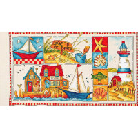 Letistitch counted cross stitch kit "Gone to the Beach" 30x17cm, DIY