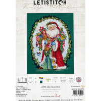 Letistitch counted cross stitch kit "Jolly Saint Nick" 29x22cm, DIY