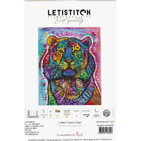 Letistitch counted cross stitch kit "Curious Tiger" 32x25cm, DIY