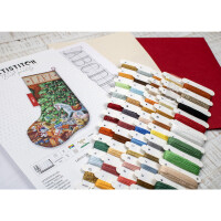 Letistitch counted cross stitch kit "Cozy Christmas Stocking" 24,5x37cm, DIY
