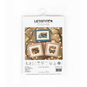 Letistitch counted cross stitch kit "Happy Holidays set of 3" 14x8, 13x10, 11x11cm, DIY