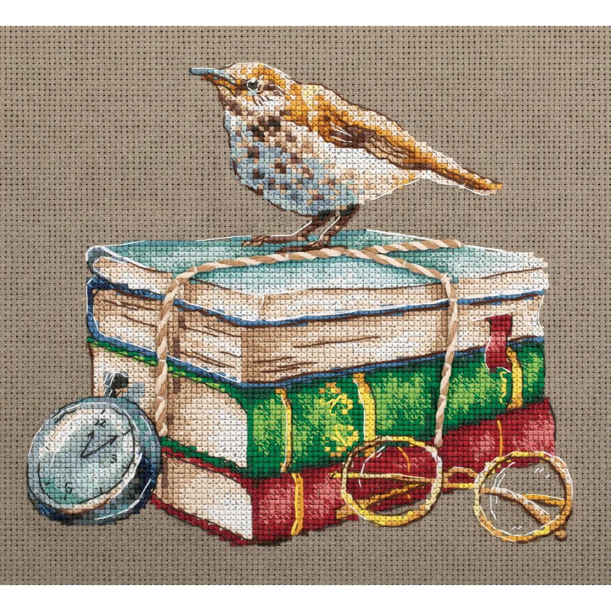 Panna counted cross stitch kit "Booklover (gray...
