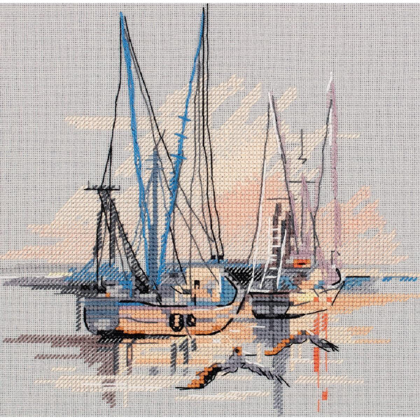 Panna counted cross stitch kit "Charleston Harbor", 20,5x18,5cm, DIY