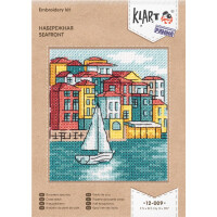 Klart counted cross stitch kit "Seafront", 7,5x8,5cm, DIY
