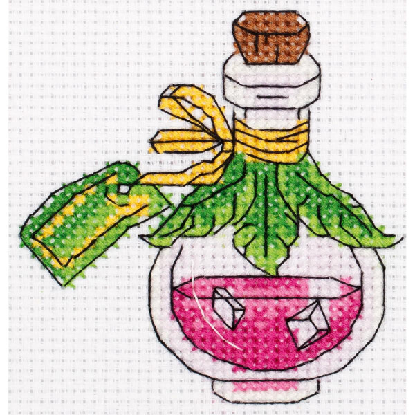 Klart counted cross stitch kit "Potion Bottle", 9,5x10cm, DIY