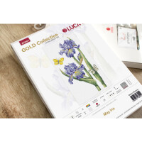 Luca-S Set punto croce "Gold Collection". Iris di maggio", motivo di conteggio, 15x30cm