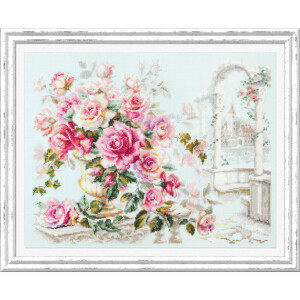 Magic Needle Zweigart Set punto croce edizione "Rose per la duchessa", schema di conteggio, 40x30cm