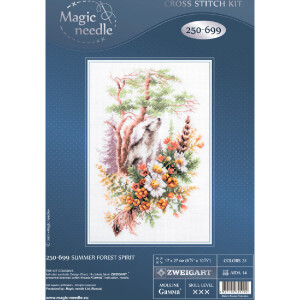 Magic Needle Zweigart Edition Set de point de croix "Summer Forest Soul", modèle de comptage, 17x27cm