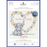 Набор для вышивания крестом DMC Baby Elephant, счетная схема, 20x20 см