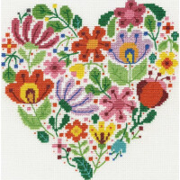 DMC Kreuzstich Set "Blumenstrauß der Liebe", Zählmuster, 17,8x17,8cm