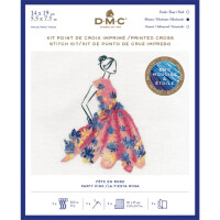 DMC counted cross stitch kit "Party Pink", 14x19cm, DIY