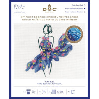 DMC counted cross stitch kit "Tutu Blue", 15x16cm, DIY