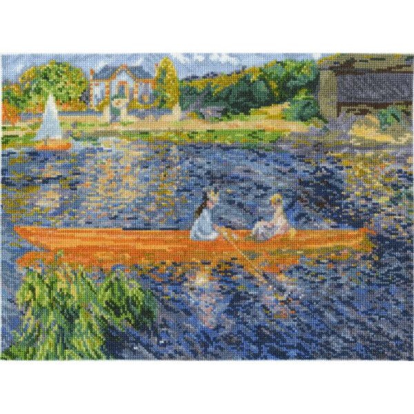 DMC Set per punto croce "Serie National Galerie Renoir - La barca a remi", schema di conteggio, 30,5x23cm