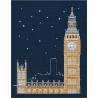 DMC counted cross stitch kit "London by Night", glows in the Dark, 20x25cm, DIY