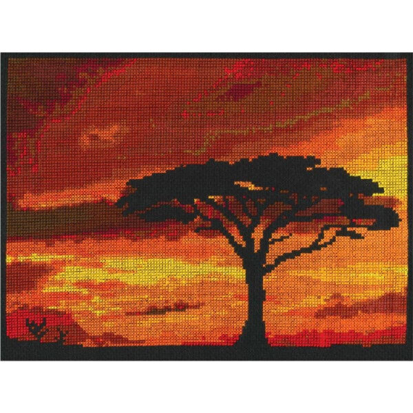 DMC Set per punto croce "Savannah Sunset", schema per il conteggio, 26x19,5 cm
