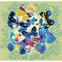 Riolis Set punto croce "Farfalle colorate", schema di conteggio, 40x40cm
