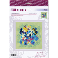 Riolis counted cross stitch kit "Bright Butterflies", 40x40cm, DIY