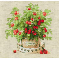 Riolis counted cross stitch kit "Tomatoes in a Pot", 25x25cm, DIY