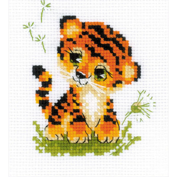 Riolis counted cross stitch kit "Baby Tiger", 13x16cm, DIY