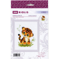 Riolis Set punto croce "Baby Tiger", schema di conteggio, 13x16cm
