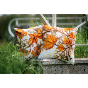 Подушка для вышивания крестом Vervaco "Осенние семена", предварительно нарисованный дизайн вышивки, 40x40 см