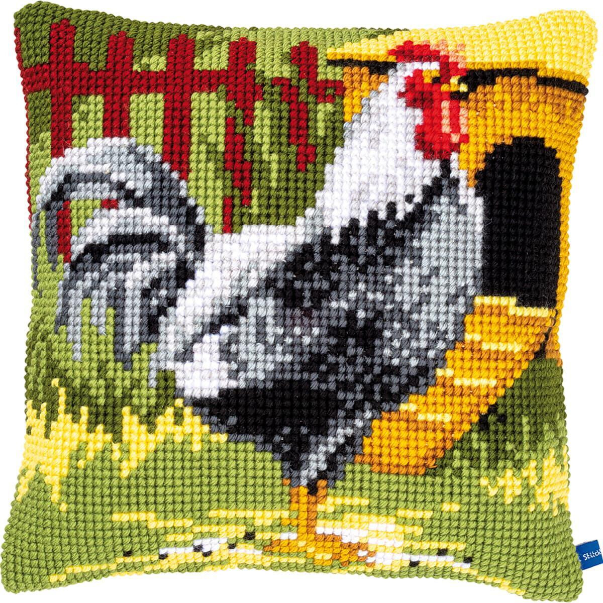 Vervaco stamped cross stitch kit cushion "Schwarzer...