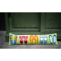 Vervaco Tapón "Zapatos de verano", diseño de bordado pre-dibujado, 80x20cm