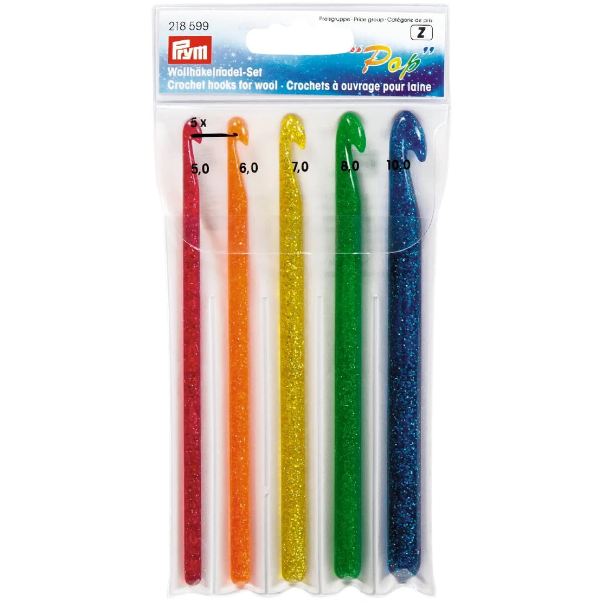 Набор крючков для вязания Prym 5 Pop, пластик, размеры:...