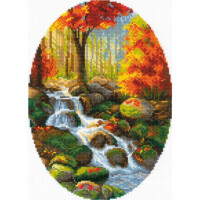 Набор для вышивания крестом Риолис "Осенние листья", счетная схема, 30х40 см