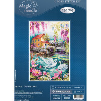 Magic Needle Zweigart Set punto croce edizione "Dream Lake", schema di conteggio, 30x45cm