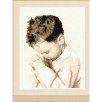 Vervaco Set de point de croix "Praying boy", modèle de comptage, 21x28cm