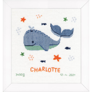 Vervaco counted cross stitch kit "Whales fun",...
