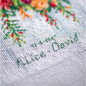 Vervaco counted cross stitch kit "Bridal Bouquet", 21x29cm, DIY