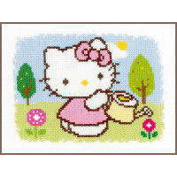 Vervaco Set de point de croix "Hello Kitty Spring", modèle de comptage, 18x13cm