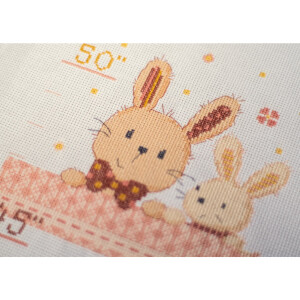 Vervaco counted cross stitch kit "Sweet bunnies Bar", 18x70cm, DIY