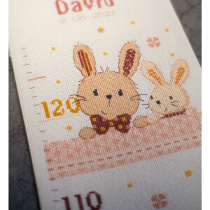 Vervaco counted cross stitch kit "Sweet bunnies Bar", 18x70cm, DIY