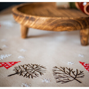 Vervaco Набор трафаретов для скатерти "Современные рождественские мотивы", предварительно нарисованный дизайн вышивки, 80x80 см